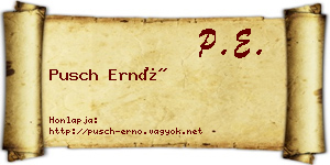 Pusch Ernő névjegykártya
